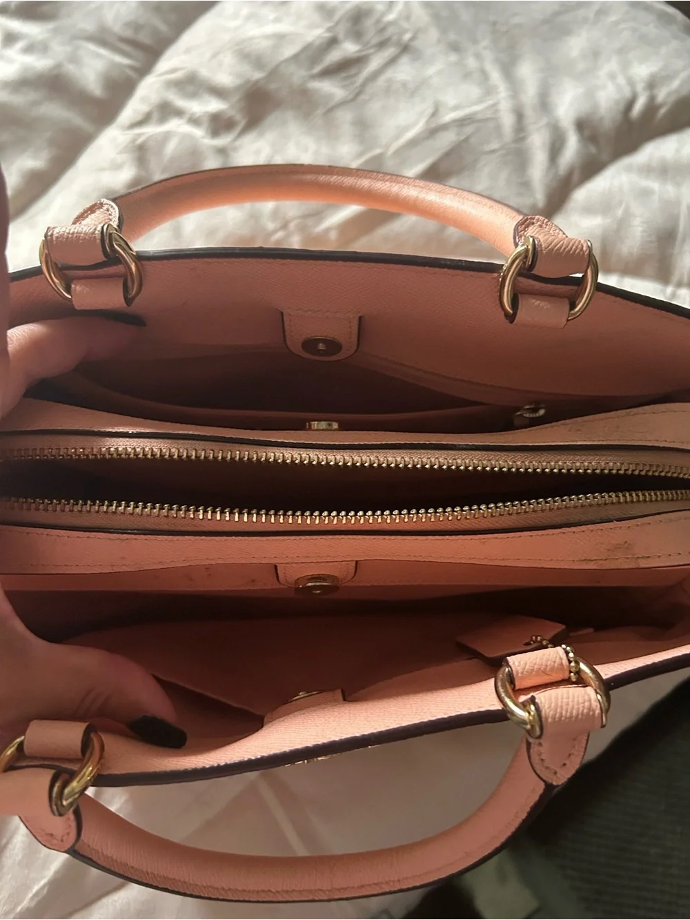 Coach Blush Pink Pebbled Leather Satchel